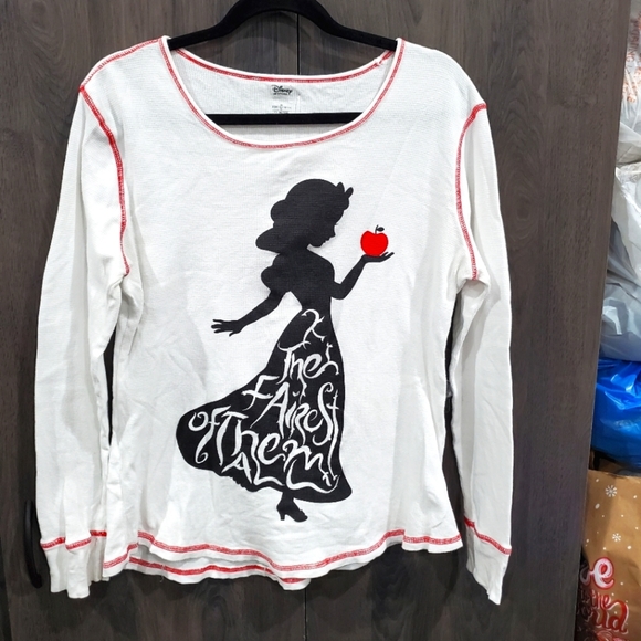 Disney Tops - NWOT Disney Snow White 🍎 thin Thermal Shirt Long Sleeve "Fairest of them